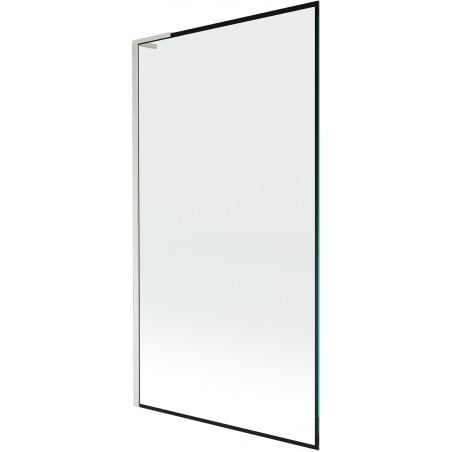 Mexen Next L Bathtub Screen 1-Panel 100 x 150 cm, Black Pattern, Brushed Nickel - 895-100-000-03-70-97