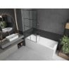 Mexen Next L Bathtub Screen 1-Panel 80 x 150 cm, Black Pattern, Chrome - 895-080-000-03-77-01