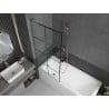 Mexen Next L Bathtub Screen 1-Panel 80 x 150 cm, Black Pattern, Chrome - 895-080-000-03-77-01