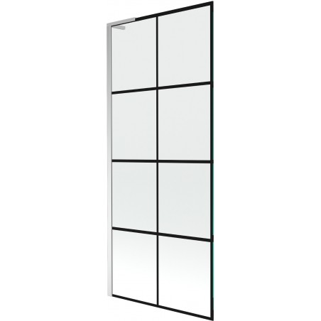Mexen Next L Bathtub Screen 1-Panel 80 x 150 cm, Black Pattern, Chrome - 895-080-000-03-77-01