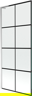 Mexen Next L Bathtub Screen 1-winged 80 x 150 cm, Black Grid, Chrome - 895-080-000-03-77-01