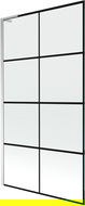 Mexen Next L Bath Screen 1-Panel 100 x 150 cm, Black Grid, Chrome - 895-100-000-03-77-01