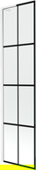 Mexen Next L bath screen 1-panel 50 x 150 cm, black pattern, white - 895-050-000-03-77-20