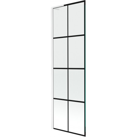 Mexen Next L bathtub screen, 1-wing, 60 x 150 cm, black pattern, white - 895-060-000-03-77-20