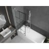Mexen Next L bathtub screen, 1-winged 70 x 150 cm, black pattern, white - 895-070-000-03-77-20