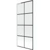 Mexen Next L 1-wing bath screen 80 x 150 cm, black grid, white - 895-080-000-03-77-20