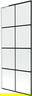 Mexen Next L bath screen 1-wing 80 x 150 cm, black pattern, white - 895-080-000-03-77-20