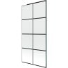 Mexen Next L 1-wing Bath Screen 90 x 150 cm, black pattern, white - 895-090-000-03-77-20