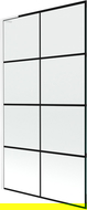 Mexen Next L Bathtub Screen 1-Panel 100 x 150 cm, Black Pattern, White - 895-100-000-03-77-20