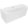 Mexen Mia freestanding corner left bathtub 150 x 75 cm, white, gold overflow - 52691507500L-50