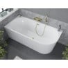 Mexen Mia freestanding corner bathtub left 150 x 75 cm, white, brushed gold overflow - 52691507500L-55