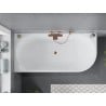 Mexen Mia free-standing corner bathtub left 150 x 75 cm, white, overflow rose gold - 52691507500L-60