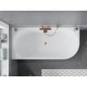 Mexen Mia freestanding corner bathtub left 150 x 75 cm, white, brushed copper overflow - 52691507500L-65