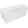 Mexen Mia freestanding corner left bathtub 150 x 75 cm, white, brushed copper overflow - 52691507500L-65