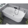 Mexen Mia freestanding corner bathtub left 150 x 75 cm, white, black overflow - 52691507500L-70