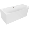 Mexen Mia freestanding corner bathtub left 150 x 75 cm, white, brushed nickel overflow - 52691507500L-97