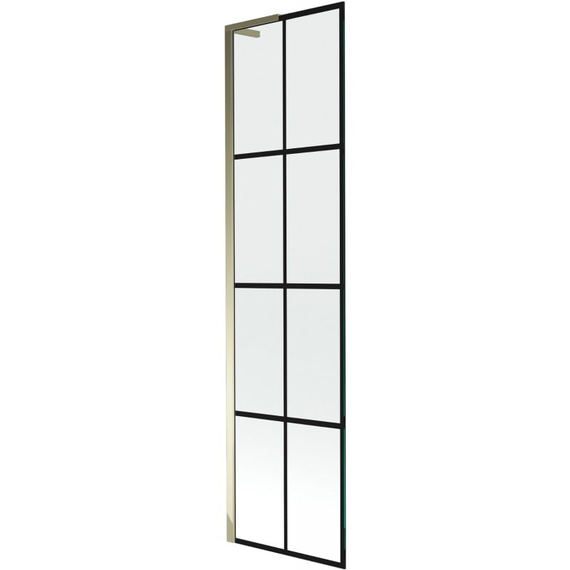 Mexen Next L 1-wing Bathtub Screen 50 x 150 cm, black pattern, gold - 895-050-000-03-77-50