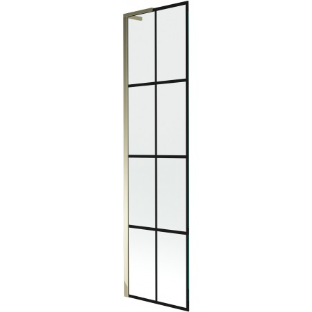 Mexen Next L 1-wing Bathtub Screen 50 x 150 cm, black pattern, gold - 895-050-000-03-77-50