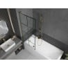 Mexen Next L bath screen single-panel 70 x 150 cm, black pattern, gold - 895-070-000-03-77-50