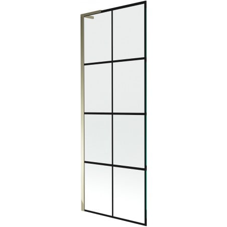 Mexen Next L bath screen single-panel 70 x 150 cm, black pattern, gold - 895-070-000-03-77-50