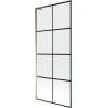 Mexen Next L Bathtub Screen 1-Wing 80 x 150 cm, Black Grid, Gold - 895-080-000-03-77-50