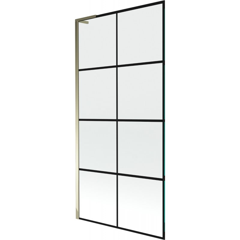 Mexen Next L 1-wing Bathtub Screen 90 x 150 cm, Black Pattern, Gold - 895-090-000-03-77-50