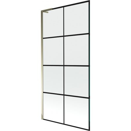 Mexen Next L 1-wing Bathtub Screen 90 x 150 cm, Black Pattern, Gold - 895-090-000-03-77-50