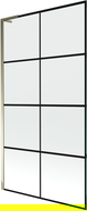 Mexen Next L Bathtub Screen 1-Panel 100 x 150 cm, Black Pattern, Gold - 895-100-000-03-77-50