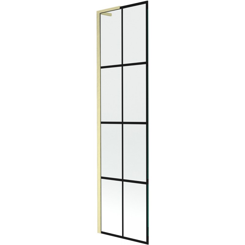 Mexen Next L bathtub screen 1-wing 50 x 150 cm, black pattern, brushed gold - 895-050-000-03-77-55