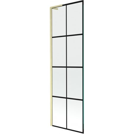 Mexen Next L bathtub screen 1-panel 60 x 150 cm, black pattern, brushed gold - 895-060-000-03-77-55