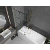 Mexen Next L Bathtub Screen 1-Panel 70 x 150 cm, Black Pattern, Brushed Gold - 895-070-000-03-77-55