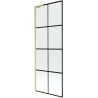Mexen Next L 1-wing Bath Screen 70 x 150 cm, Black Grid, Brushed Gold - 895-070-000-03-77-55