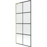 Mexen Next L 1-wing Bath Screen 80 x 150 cm, Black Grid, Brushed Gold - 895-080-000-03-77-55