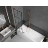 Mexen Next L Bathtub Screen 1-panel 50 x 150 cm, Black Pattern, Rose Gold - 895-050-000-03-77-60
