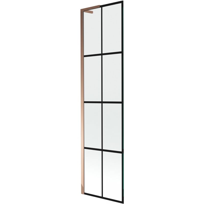 Mexen Next L Bathtub Screen 1-panel 50 x 150 cm, Black Pattern, Rose Gold - 895-050-000-03-77-60