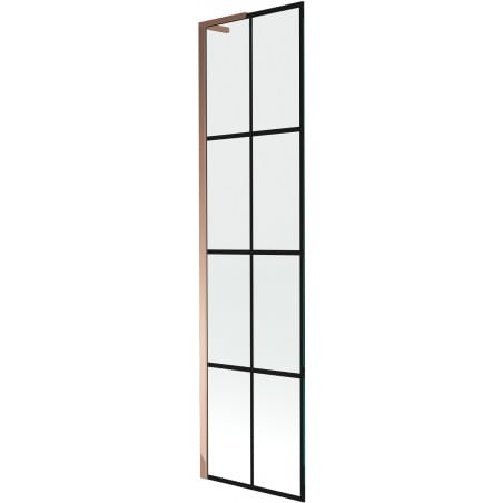 Mexen Next L Bathtub Screen 1-panel 50 x 150 cm, Black Pattern, Rose Gold - 895-050-000-03-77-60