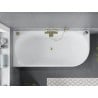 Mexen Mia free-standing corner bathtub left 150 x 75 cm, white/black, brushed gold overflow - 52691507575L-55