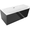 Mexen Mia freestanding corner left bathtub 150 x 75 cm, white/black, gun metal overflow - 52691507575L-95