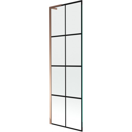 Mexen Next L 1-wing bath screen 60 x 150 cm, black pattern, rose gold - 895-060-000-03-77-60