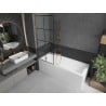 Mexen Next L Bathtub Screen 1-Panel 70 x 150 cm, Black Pattern, Rose Gold - 895-070-000-03-77-60
