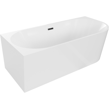 Mexen Mia freestanding corner bathtub left 150 x 75 cm, white, black overflow - 52691507500L-70