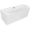 Mexen Mia freestanding corner bathtub left 150 x 75 cm, white, black overflow - 52691507500L-70