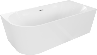 Mexen Mia right corner freestanding bathtub 150 x 75 cm, white, chrome overflow - 52691507500P-01