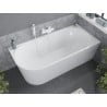 Mexen Mia freestanding corner bathtub right 150 x 75 cm, white, white overflow - 52691507500P-20