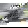 Mexen Mia free-standing corner bathtub right 150 x 75 cm, white, brushed gun gray overflow - 52691507500P-66