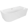 Mexen Mia freestanding right corner bathtub 150 x 75 cm, white, brushed nickel overflow - 52691507500P-97