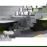 Mexen Mia freestanding corner bathtub right 150 x 75 cm, white/black, chrome overflow - 52691507575P-01