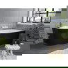 Mexen Mia freestanding right corner bathtub 150 x 75 cm, white/black, white overflow - 52691507575P-20