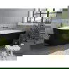 Mexen Mia freestanding right corner bath 150 x 75 cm, white/black, golden overflow - 52691507575P-50