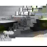 Mexen Mia freestanding right corner bathtub 150 x 75 cm, white/black, rose gold overflow - 52691507575P-60